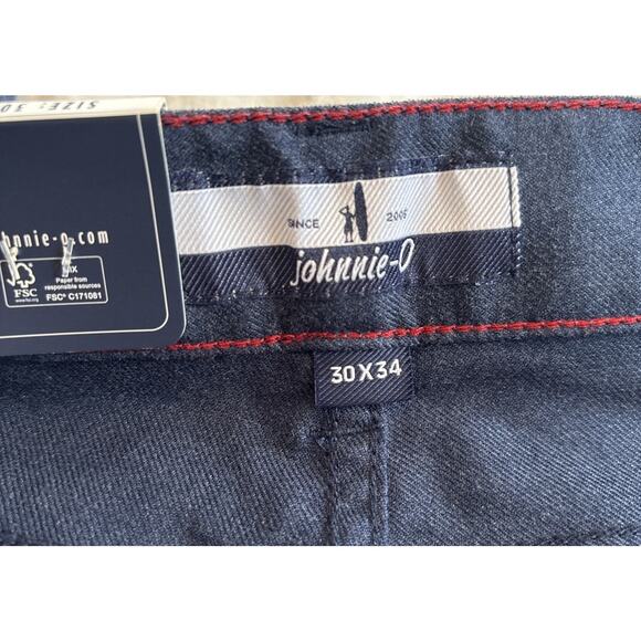 NWT Johnnie O Pants Mens 30x34 Blue Golf Chino 5 Pocket Stretch Casual Preppy - Picture 7 of 9